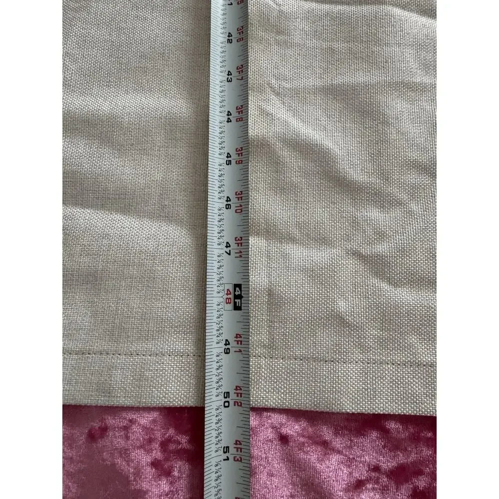 Set of 2 Curtains with hooks beige gray 63 x 50 in neutral